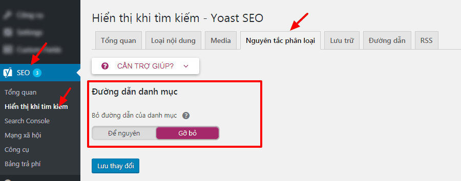 Xóa category trong URL WordPress bằng Yoast SEO
