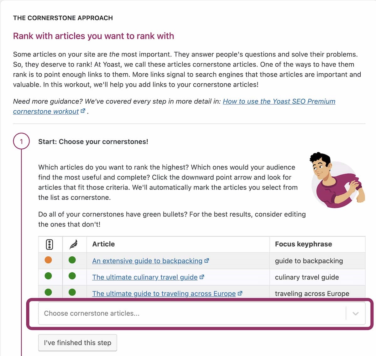 Choose Cornerstone Articles Updated Assistant