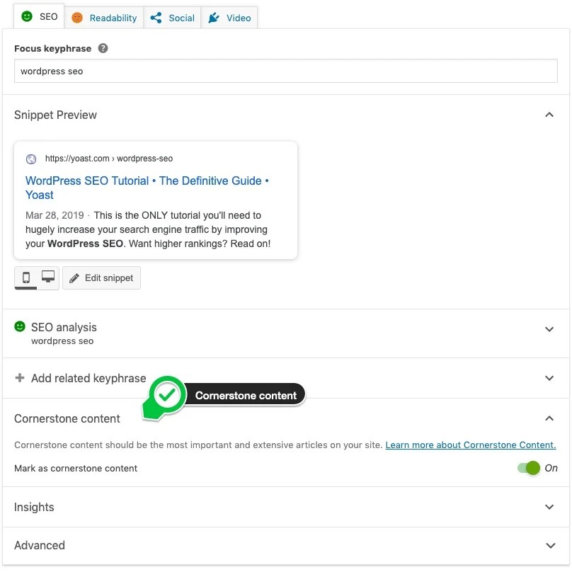 Cornerstone Content Toggle Meta Box