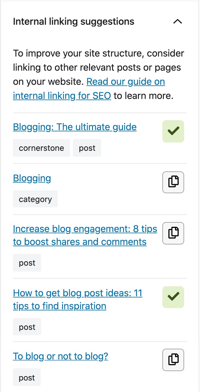 Internal Links Tool Yoast Seo