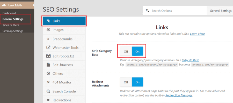 Xóa category trong URL WordPress bằng Rank Math